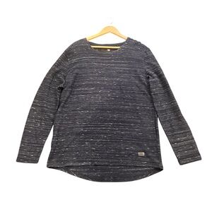 Minimum Navy Long Sleeve Tee with Textured Fabric